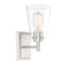 Designers Fountain Westin 5.25in 1-Light Satin Platinum Modern Industrial Indoor Wall Sconce with Clear Glass Shade 95701-SP - alternate 1